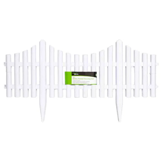 Green Blade 4pc Picket Fencing Set - White