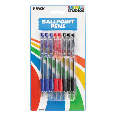 8 BALLPOINT PENS - MIXED