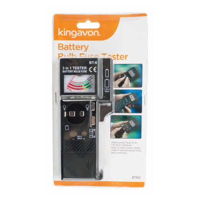 Kingavon Battery, Bulb & Fuse Tester BB-BT150 – 1.5V & 9V Battery Power and Continuity Tester
