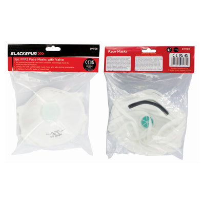 3PC FFP2 FACE MASKS WITH VALVE