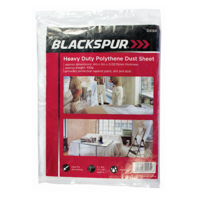 Blackspur 4M X 5M X 0.0075MM POLYTHENE DUST SHEET