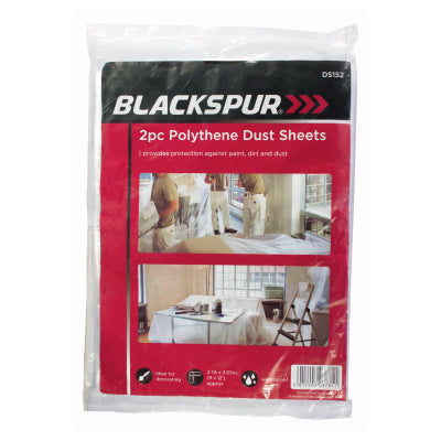 Blackspur 2PC POLYTHENE DUST SHEETS