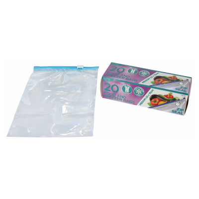 Ashley 20 Zip Seal Food and Freezer Bags