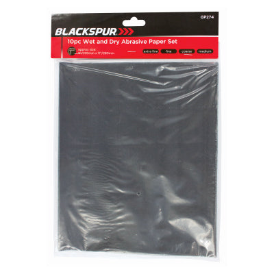 Blackspur 10PC WET AND DRY ABRASIVE PAPER