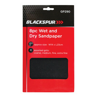 Blackspur 8PC WET AND DRY SANDPAPER