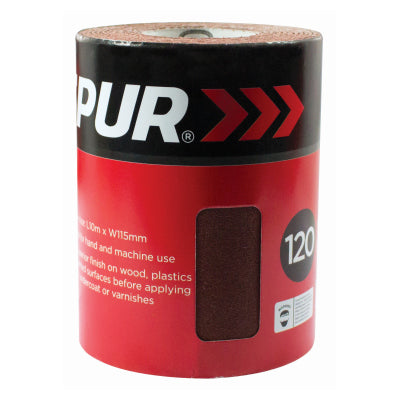Blackspur ALUMINIUM OXIDE FINISHING PAPER - GRADE 120 - 10M X 115MM