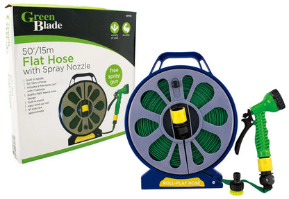 Green Blade 50'/15m Flat Hose With Spray Nozzle