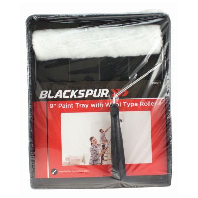 Blackspur 9" PAINT TRAY WITH WOOL TYPE ROLLER