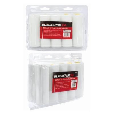 Blackspur 4" Foam Roller Sleeves 10 Pack BB-PR132 – High Density Gloss Paint Rollers