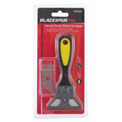 Blackspur Heavy Duty Paint Scraper with 3 Spare Blades BB-SCR314 – Soft Grip Decorating Scraper