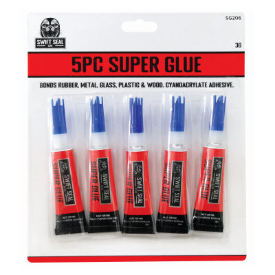 Blackspur 5PC Super Glue Set BB-SG206 – 3g Quick Bond Adhesive Tubes