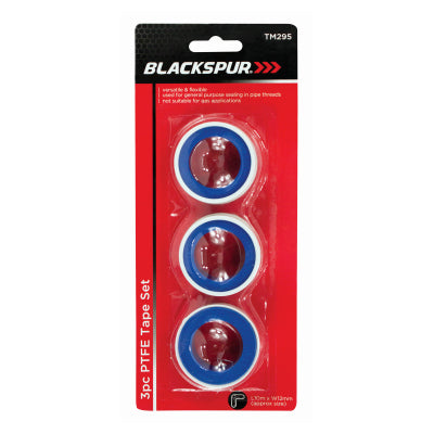 Blackspur 3 Piece PTFE Tape Set 10m x 12mm