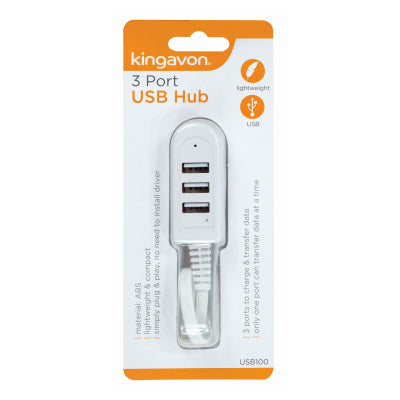 Kingavon 3 Port USB Hub BB-USB100 – Plug & Play Charging & Data Transfer Hub