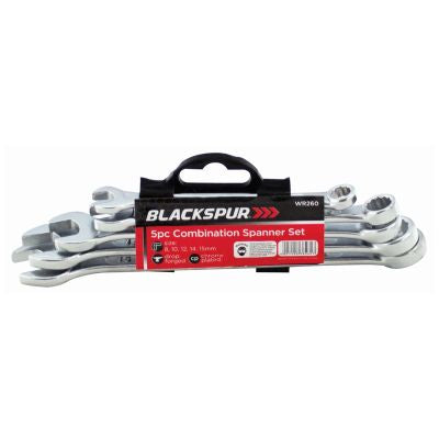 Blackspur 5 Piece Combination Spanner Set