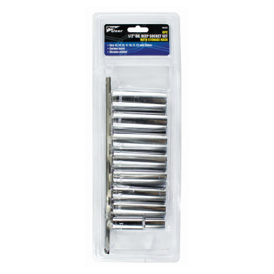 Pro User 8PC 1/2" Drive Deep Socket Set BB-WR309 – 13–24mm Metric Sockets with Storage Rack