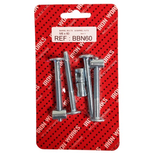 M6x 60 Barrel Bolts & Nuts