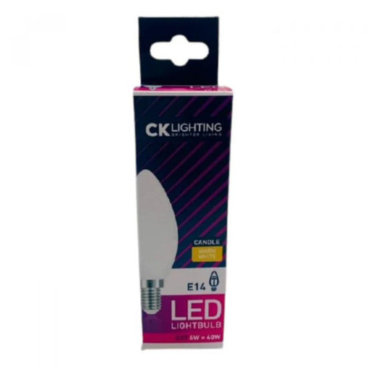 CK Lighting LED Candle Screw Bulb E14 C37 6W=40W Warm White