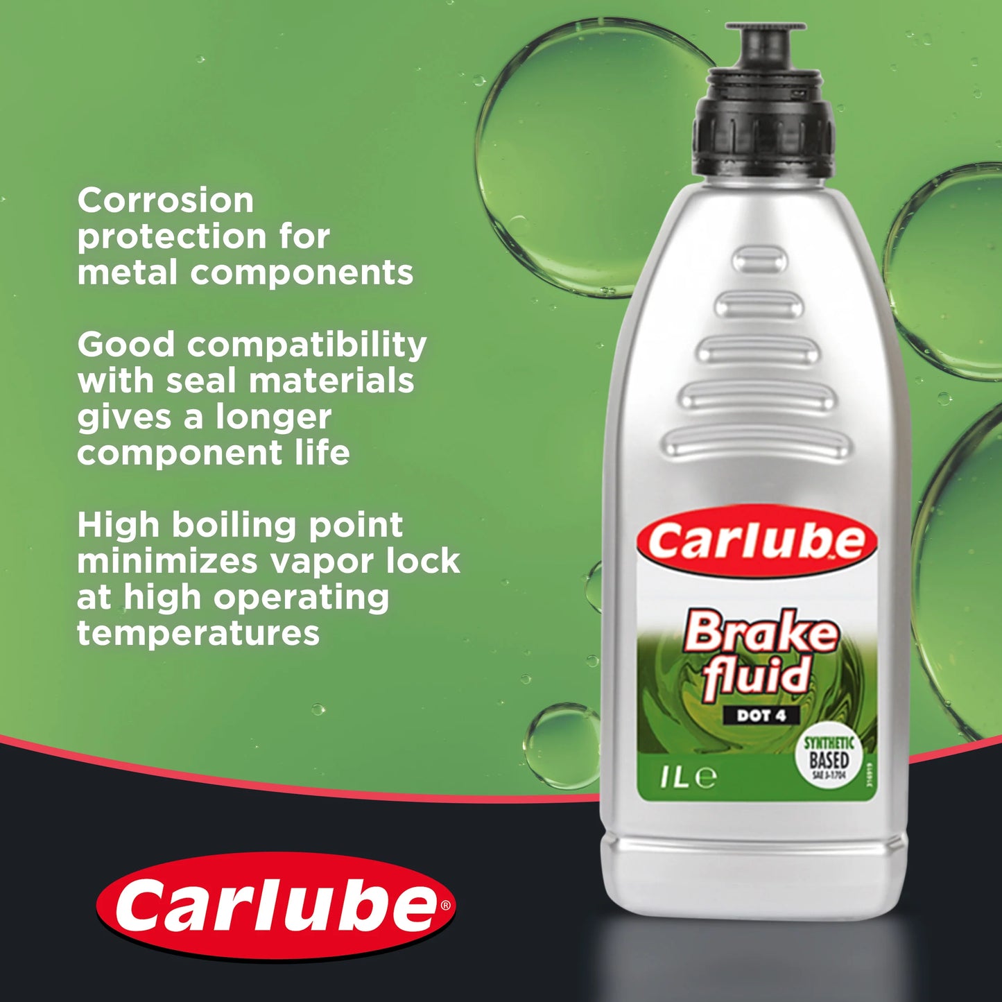 Carlube DOT 4 Brake Fluid 1L BFL100 – High Boiling Point Synthetic Brake Fluid