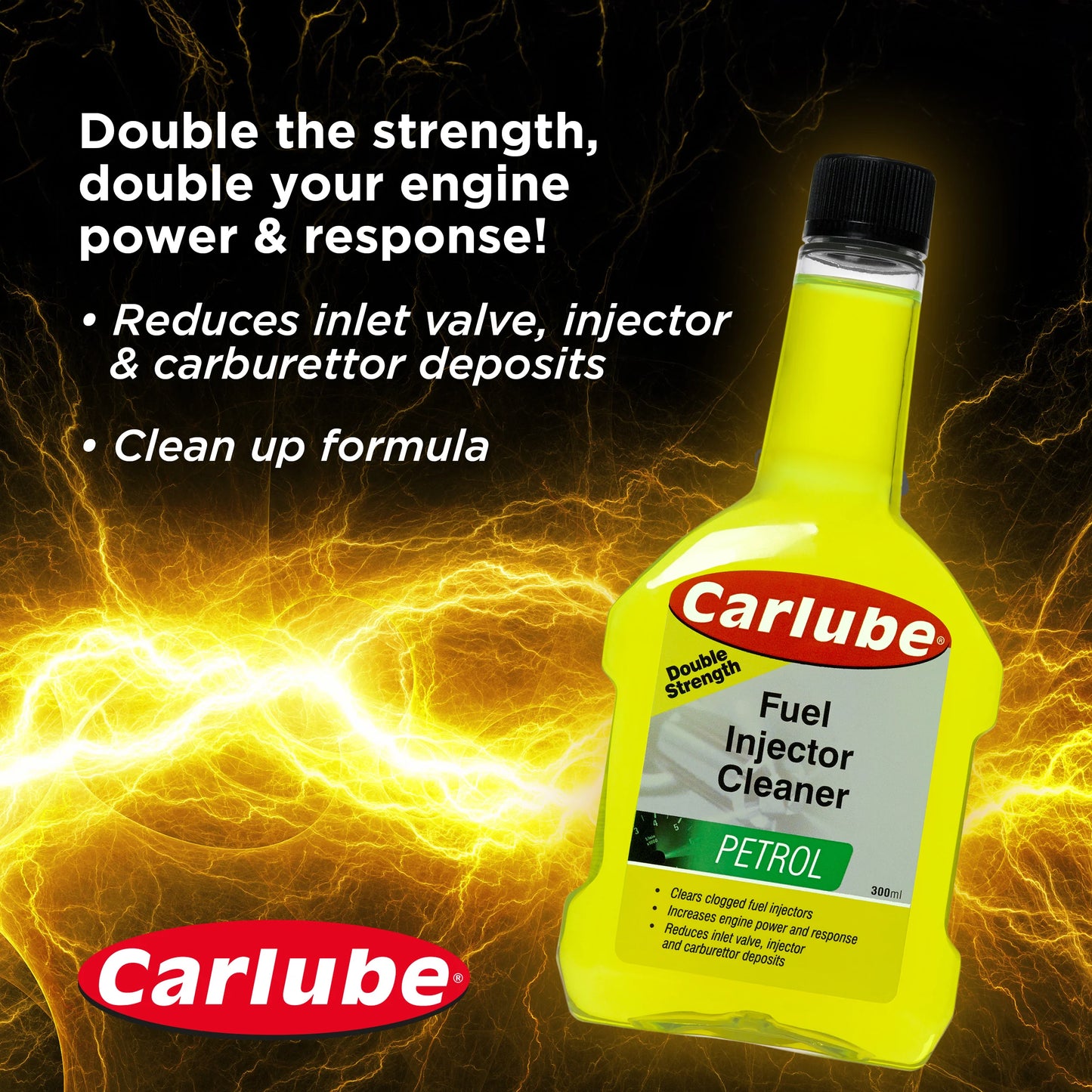 Carlube Double Strength Petrol Injector Cleaner 300ml HPI300 – 2 Treatment Fuel System Cleaner