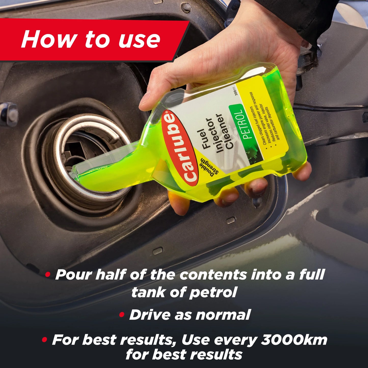 Carlube Double Strength Petrol Injector Cleaner 300ml HPI300 – 2 Treatment Fuel System Cleaner