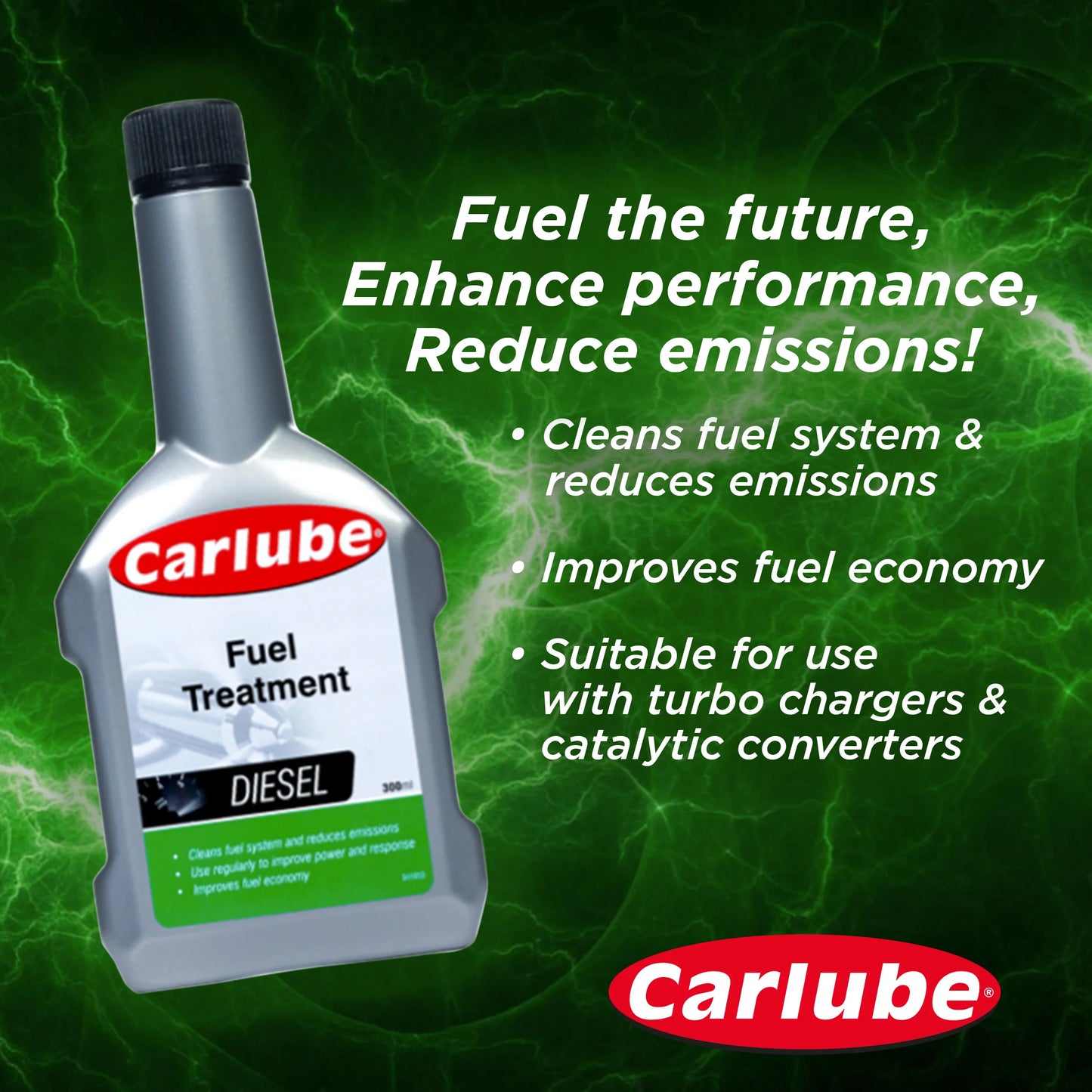 Carlube Diesel Fuel Treatment 300ml QPD300 – Diesel Injector & Fuel System Cleaner
