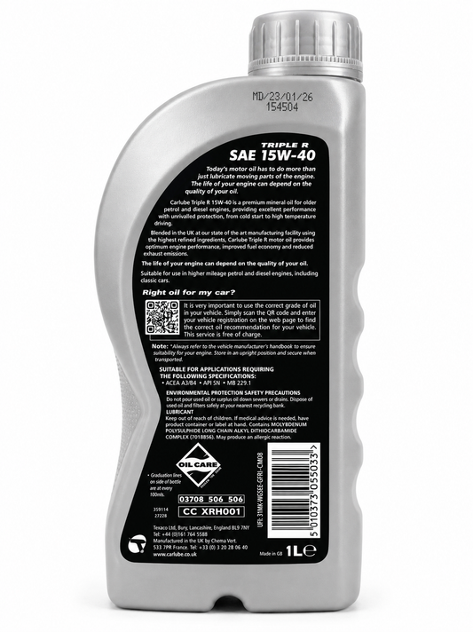 Carlube Triple R 15W-40 High Mile Engine Oil