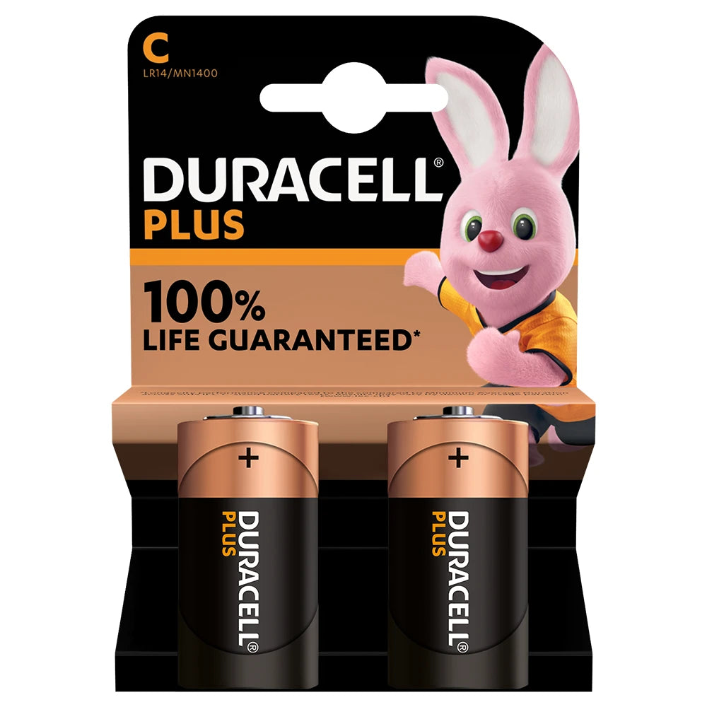 Duracell Plus C LR14 Batteries 2 Pack – 1.5V Alkaline Batteries