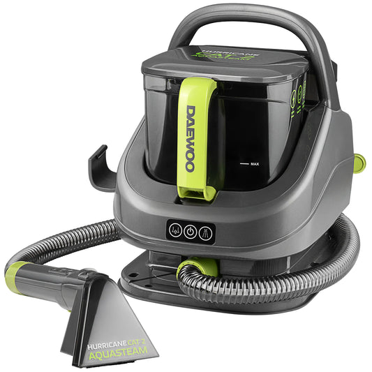 Daewoo Hurricane CAT 2 Aquasteam 1300W 1.4L Upholstery Spot Cleaner Washer– Hot Water Steam Cleaning