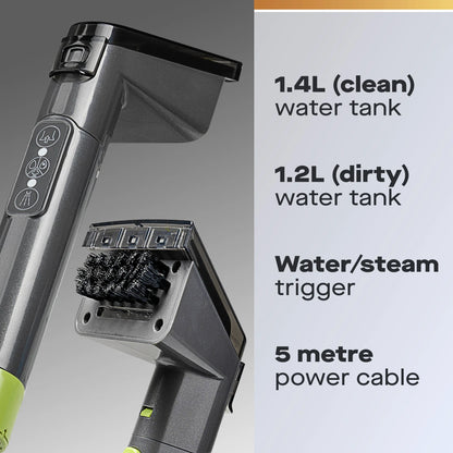 Daewoo Hurricane CAT 2 Aquasteam 1300W 1.4L Upholstery Spot Cleaner Washer– Hot Water Steam Cleaning