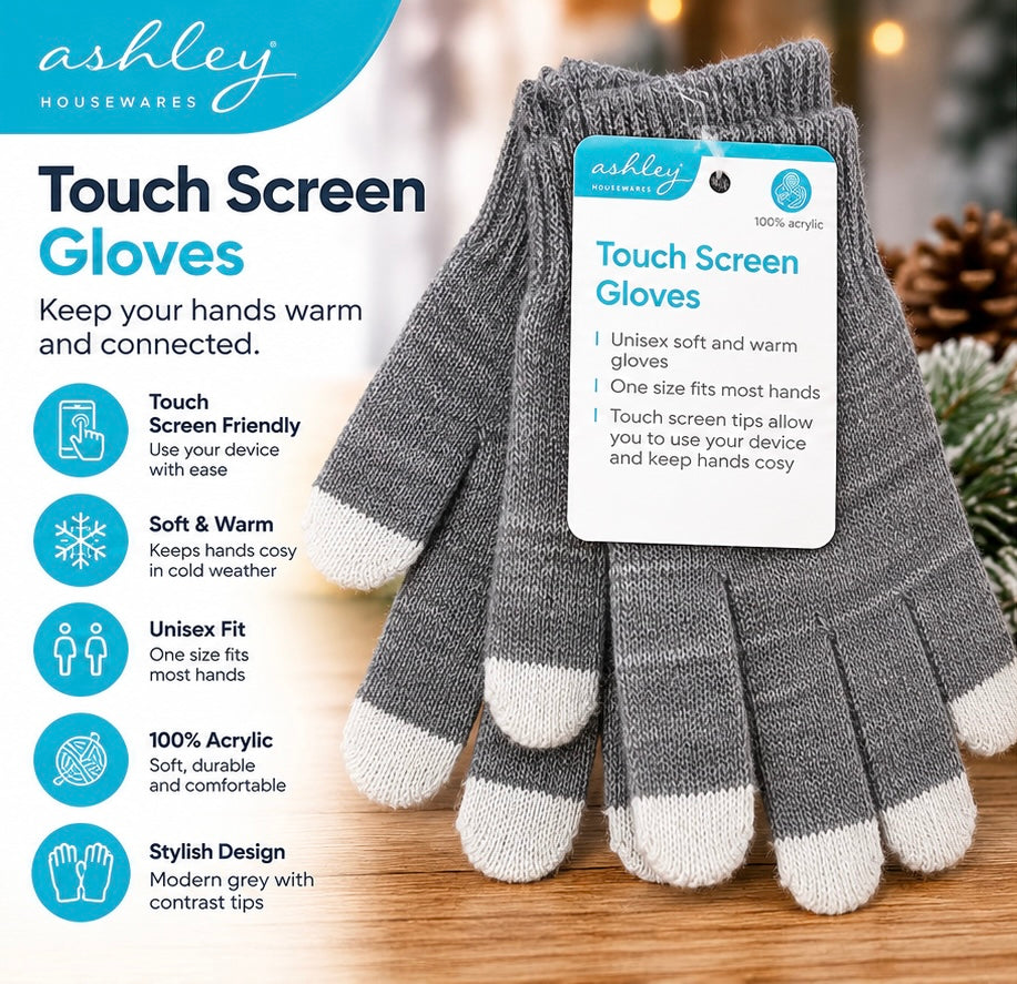Ashley Touch Screen Gloves 100% Acrylic Unisex