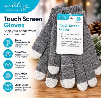 Ashley Touch Screen Gloves 100% Acrylic Unisex