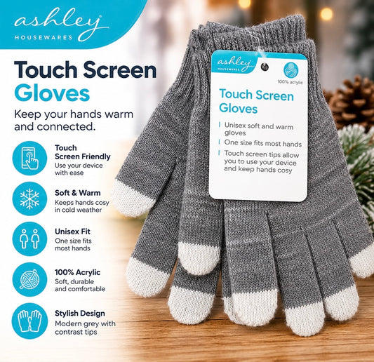 Ashley Touch Screen Gloves 100% Acrylic Unisex