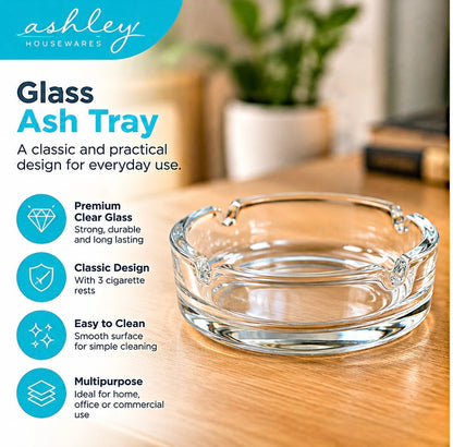 Ashley Housewares Glass Ash Tray 11cm