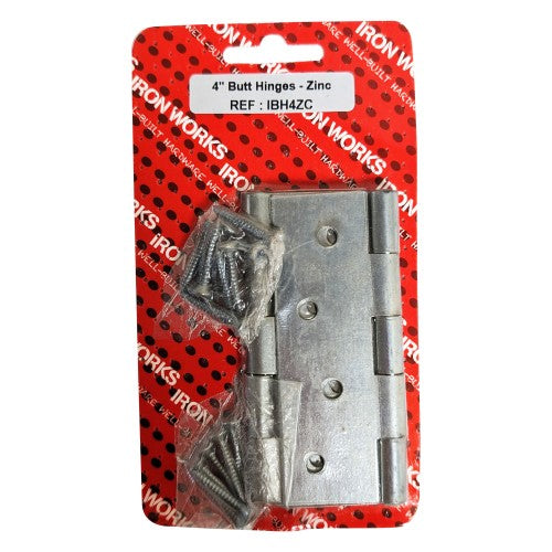 4" Butt Hinge Zinc