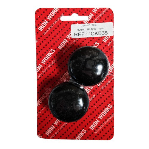 Ceramic Knob Black 35mm