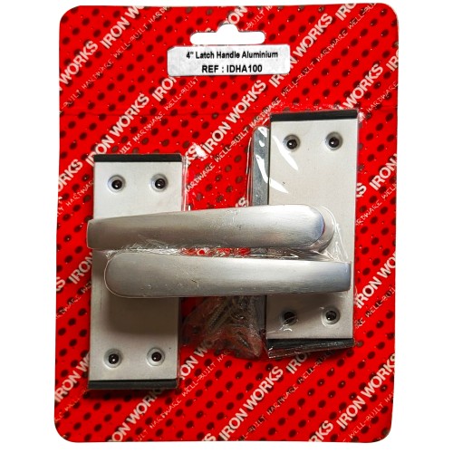 Aluminium 100mm Latch Handle Black Insert