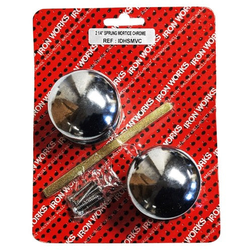 2 1/4" Sprung Victorian Mortice Knobs Chrome