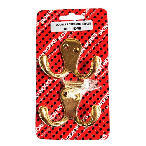 Double Robe Hook Brassed