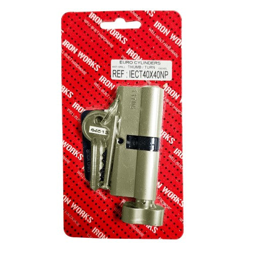 Euro Thumb Cylinder 40 x 40 3 Keys