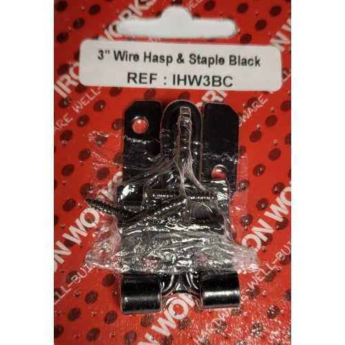 3'' Wire Black Hasp