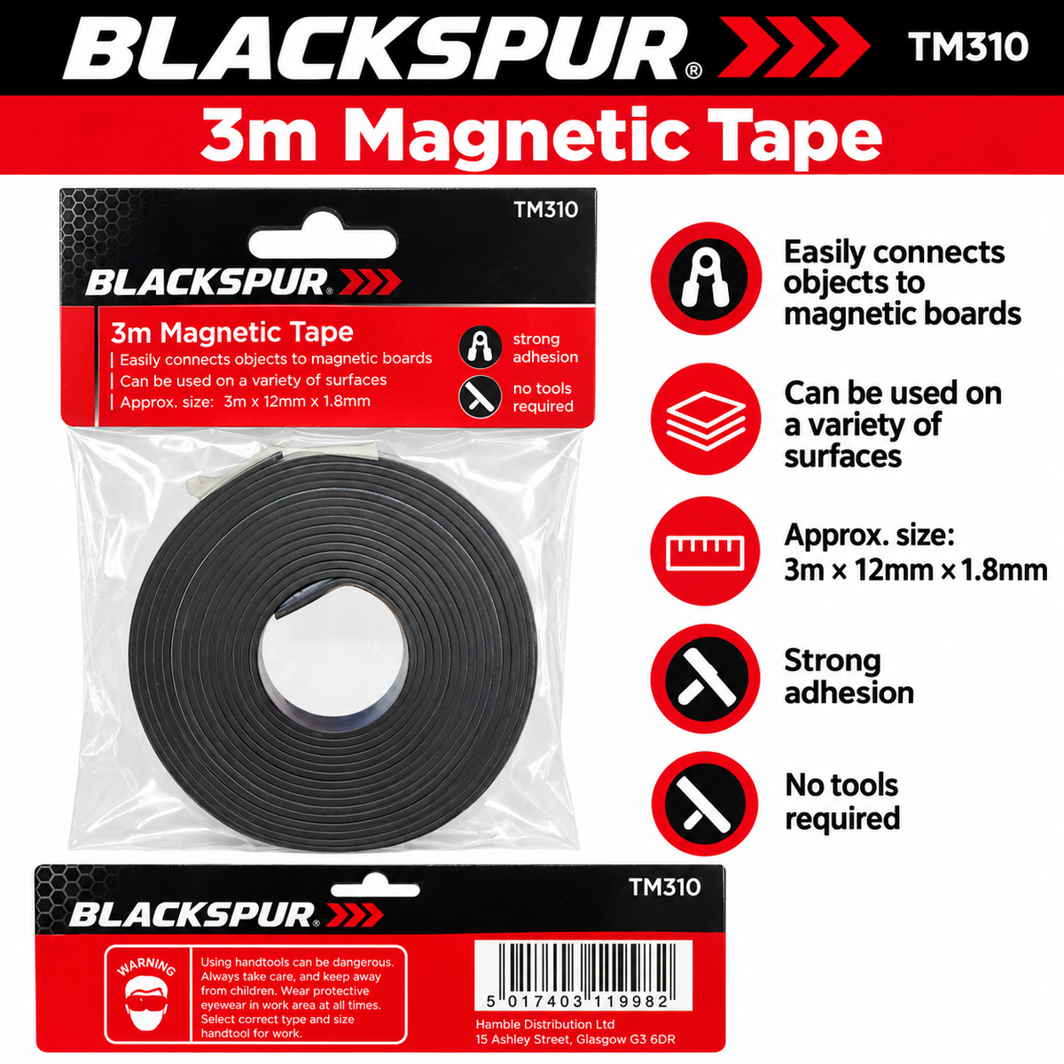 Blackspur 3m Magnetic Tape TM310
