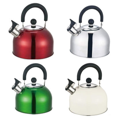 Prima Whistling Kettle 2.5 Litre Stainless Steel - Color Variants