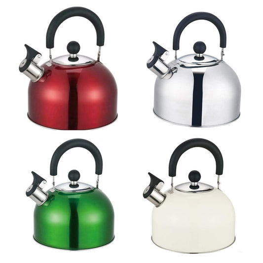 Prima Whistling Kettle 2.5 Litre Stainless Steel - Color Variants