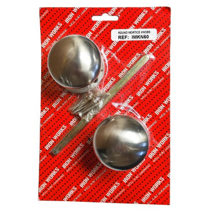 Mortice Knobs Brushed Nickel 60mm