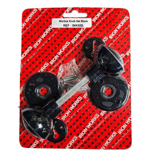 Plastic Mortice Knob Set Black