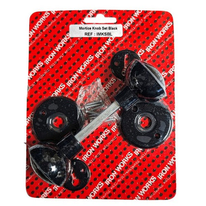 Plastic Mortice Knob Set Black