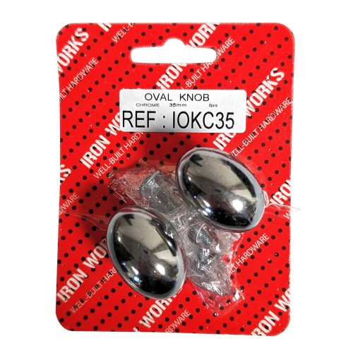Oval Knobs Chrome 35mm