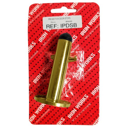 Projection Door Stop 75mm Brassed