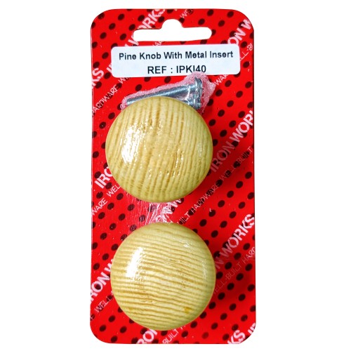 Pine Knobs With Metal Insert 40mm