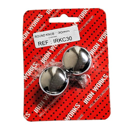 Round Knobs Chrome 30mm